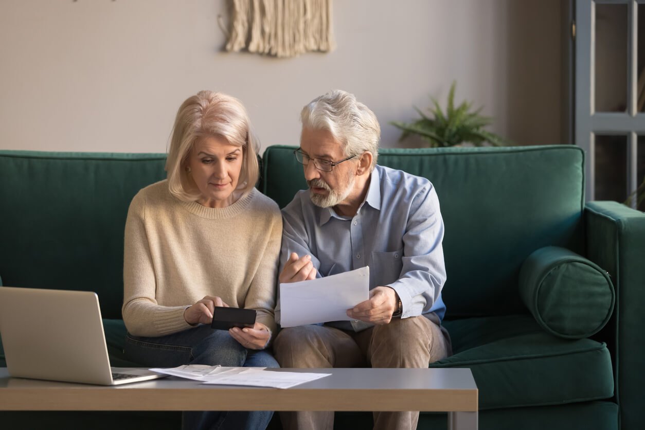 Older couple planning for retirement